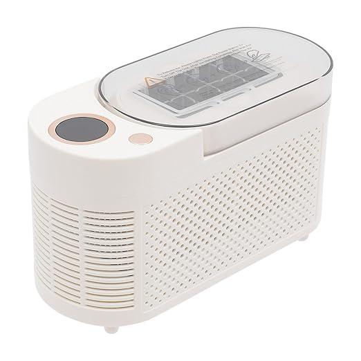 Mini Countertop Ice Maker 120W, Compact Portable Ice Machine with 12V Car Cable, 8 Bullet-Shaped Ice Cubes in 15 Mins, Small Ice Maker for Home Kitchen Office Travel RV - White