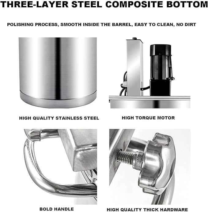 Stainless Steel Automatic Food Mixer 40L/80L, Commercial Mixer & Hot Pot Seasoning Bottom Sauce Stirrer w/ 4-Blade Scraper for Jam, Soup, Filling, Chili Sauce, Garlic Sauce & Porridge
