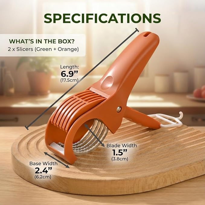2 Pcs Multifunctional Vegetable Slicer & Banana Cutter, 2026 Upgraded Stainless Steel Handheld Chopper for Cucumber, Carrot, Sausage & Strawberry, Dishwasher-Safe Kitchen Prep Tool