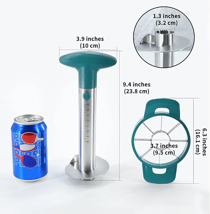 Newness Pineapple Corer and Slicer Tool, Robust Pineapple Core Remover with Upgraded Cutter & Reinforced Thicker Blade, Stainless Steel Kitchen Fruit Gadget for Diced Pineapple Rings (Green)