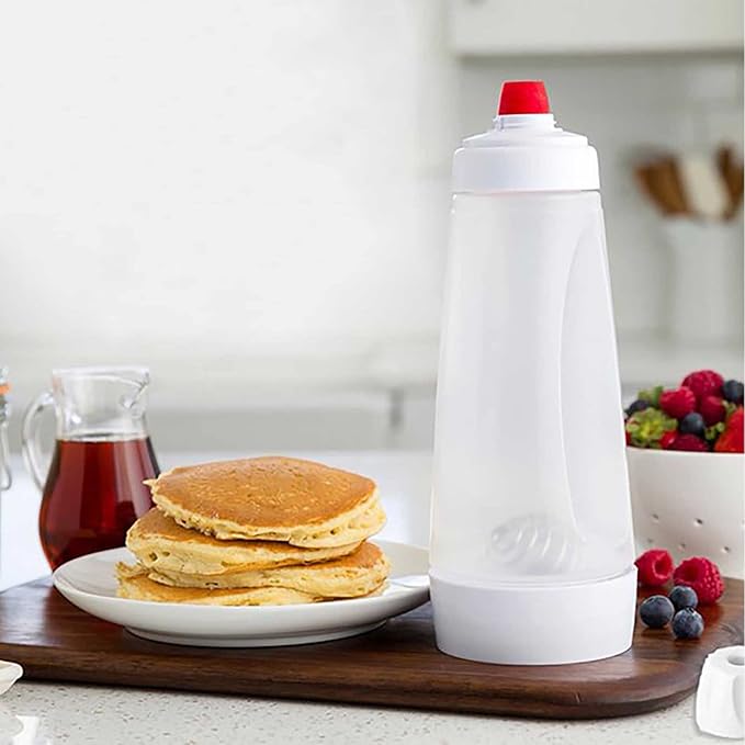 Pancake Batter Dispenser, Pancake Mix Dispenser with Whisk Ball and Stand Base, Pancake Batter Mixer with BlenderBall for Pancakes, Crepes, Waffle, Muffins, Qatayef, Cupcakes, and more