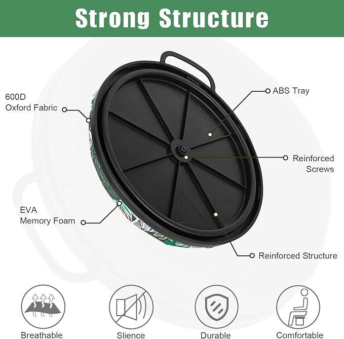 Foxtune 360-Degree Swivel Bucket Seat, 5 Gallon Bucket Lid, Spin Bucket Seat Cushion, Silent, Comfortable, Water-Resistant, for Fishing, Gardening, Hunting and Camping