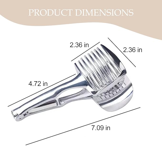 Stainless Steel Vegetable Slicing Tool with Secure Grip, Multi-Purpose Cutter for Onions Tomatoes Potatoes (1)