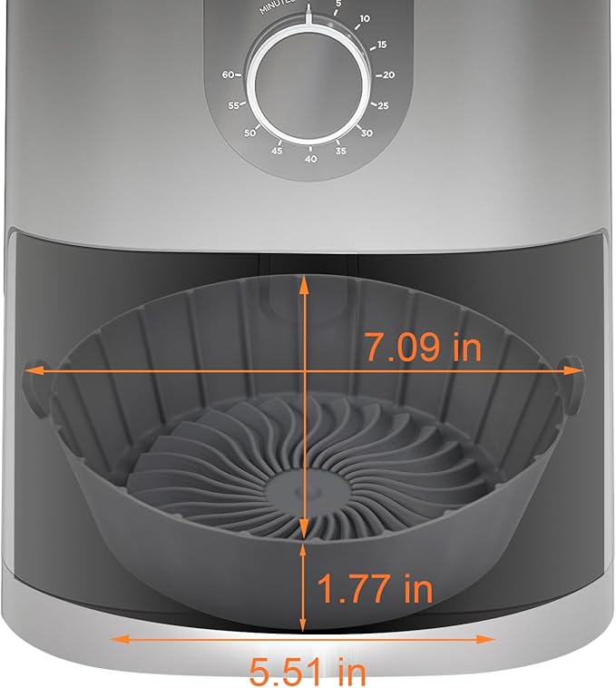 SIUDANGKA Silicone Air Fryer Liners Reusable for 1-2qt Air Fryers, 3 Pack Non-Stick Round Parchment Paper AirFryer Liner Compatible with Ninja Mini, Instant Vortex 2 QT, CHEFMAN Small, COSORI Small