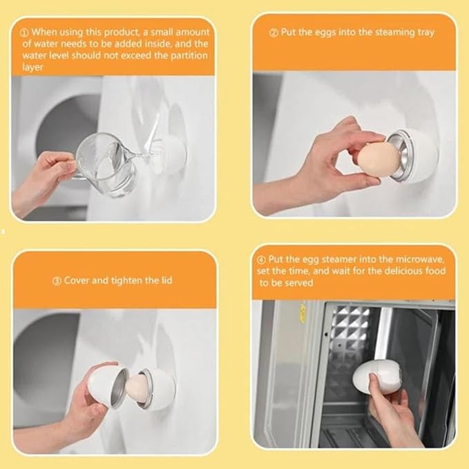 Microwave Egg Boiler 1 Egg Capacity Microwave Egg Cooker for Hard Boiled Eggs Microwave Egg Maker Under 9 minutes Medium and Hard Boiled Egg Cooker Rapid Egg Boiler Microwavable Egg Poacher