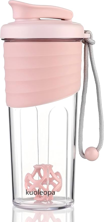 Shaker Bottle for Protein Mixes，24 oz，Protein Shaker Bottles with Whisk Ball, Mixer Bottle, Protein Bottle,Portable Pre Workout Whey Protein Drink Shaker Cup，Pink