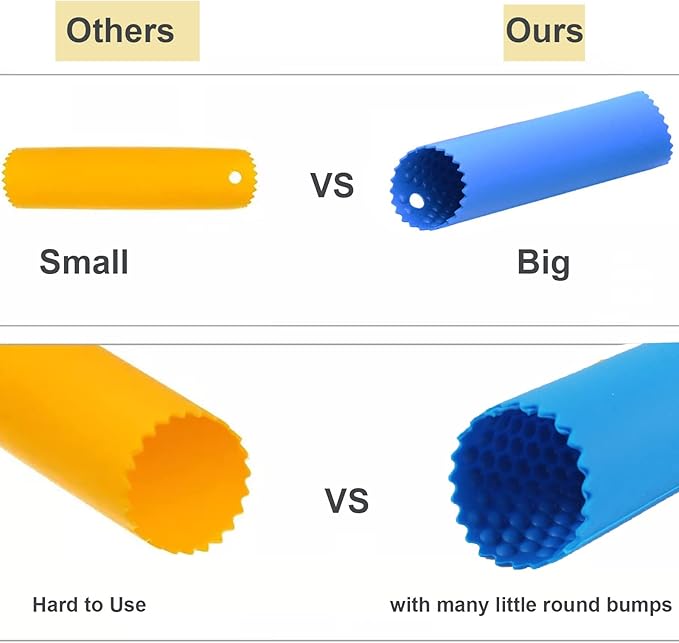 2 Set Silicone Garlic Peeler Easy Roller Tube Useful Garlic Odorfree Kitchen Tool (Black,Blue)