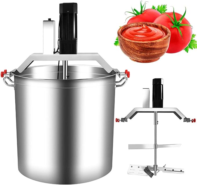 Jam Automatic Stirrer, Stainless Steel Electric Mixer Machine, Automatic Pot Stirrer with 4-Blade Scraper, Sauce Stirrer Frying Machine