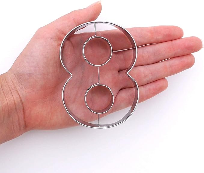 Number 8 Cookie Cutter – Sharp & Safe Stainless Steel Cooking Utensils – Ideal For Sandwiches, Pancakes, Fruits & Crafts – Dishwasher-Safe Bakery Supplies from Sweet Cookie Crumbs (3.3”T x 2.4”W)