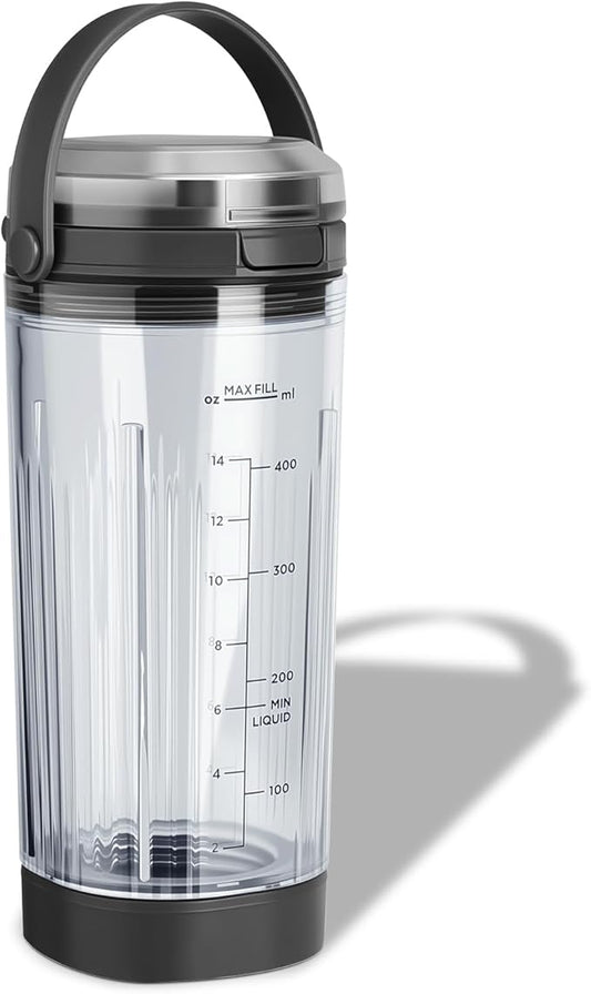 Ninja Blast Accessories 3pcs - Replacement Parts 18oz Blending Vessel Cup & Vessel Cap & Sip Lid with Carry Handle, Compatible with Ninja Blast Portable Blender BC100 Series and BC151 Series Black