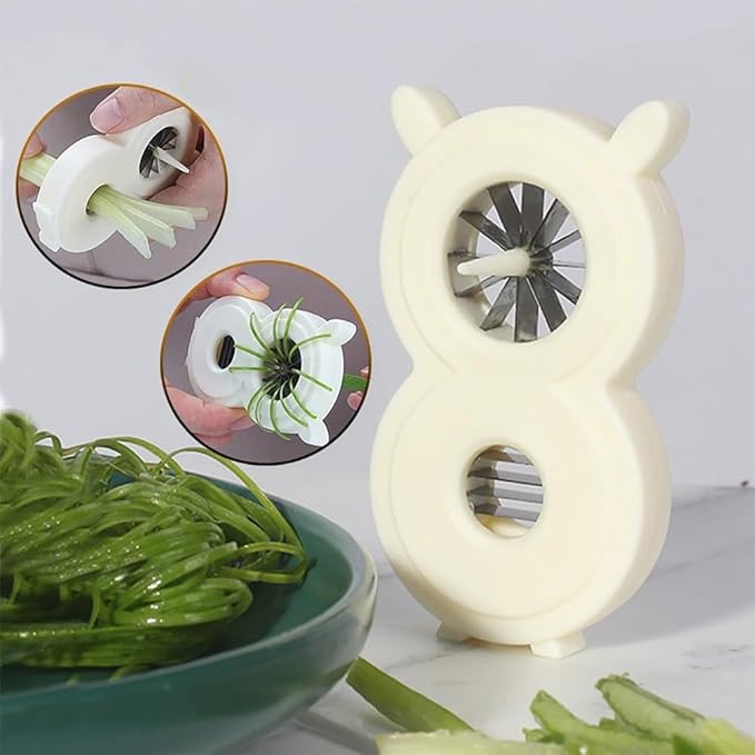 2-in-1 Green Onion Shredder & Slicer - Create 12 Perfect Strips in Seconds, Multi-Functional Scallion Shredder for Blooming Onion & Celery, Easy Clean (2)