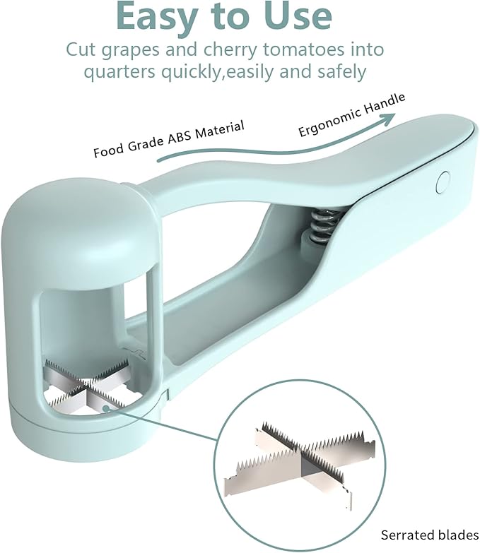 WhiteRhino Grape Cutter Grape Slicer for Toddlers Baby,Grape Cherry Tomato Strawberry Cutter Quarter Slicer tool For Vegetable Fruit Salad Cake Decoration,Stainless Steel kitchen Gadget Fruit cutter