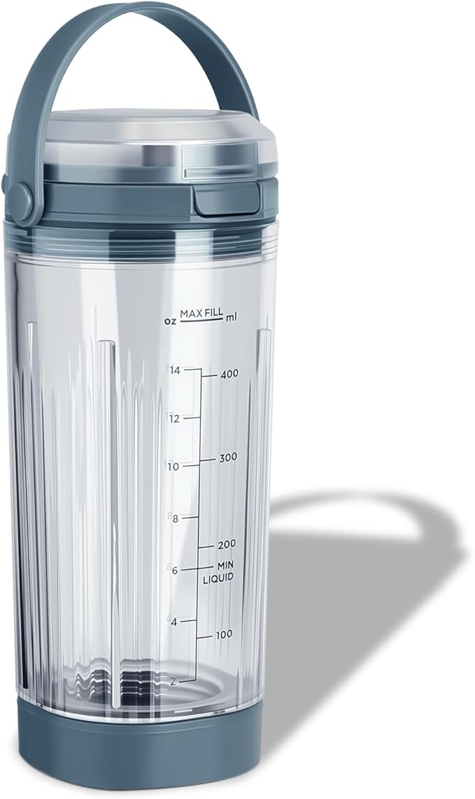 Ninja Blast Accessories 3pcs - Replacement Parts 18oz Blending Vessel Cup & Vessel Cap & Sip Lid with Carry Handle, Compatible with Ninja Blast Portable Blender BC100 Series and BC151 Series Blue