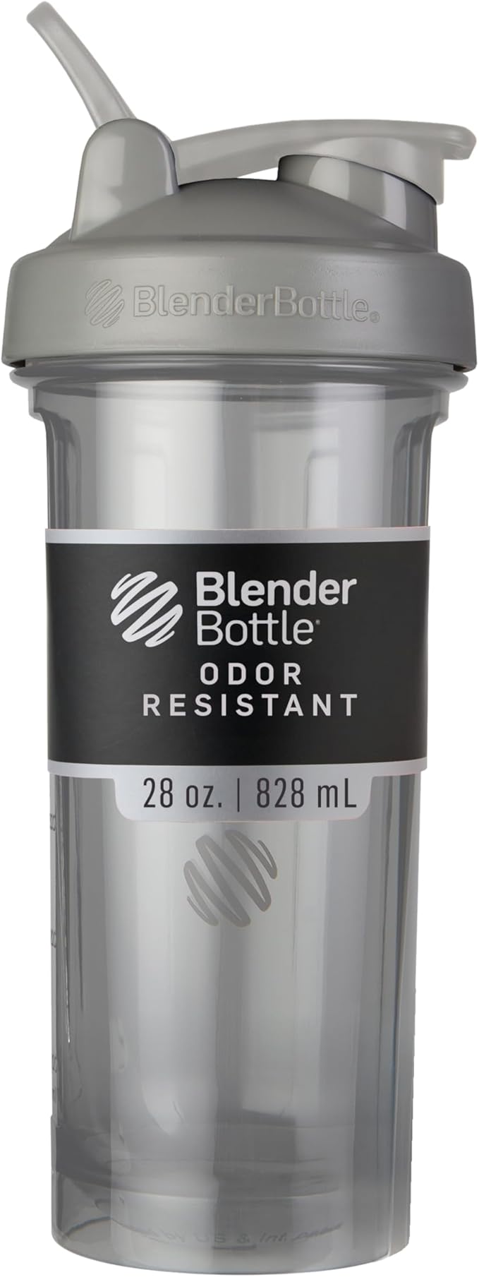 BlenderBottle Shaker Bottle Pro Series Perfect for Protein Shakes and Pre Workout, 28-Ounce, Smoke Grey