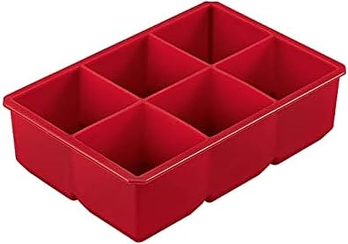Houdini Large Cube Silicone Tray Ice Mold, 2 pack, RED, 5257595