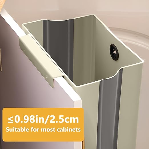 Collapsible Trash Can for Kitchen, Hanging Trash Can with 60 Pcs of Garbage Bags, Plastic Folding Garbage Bin, Compost Bin Kitchen 2.64 Gallon