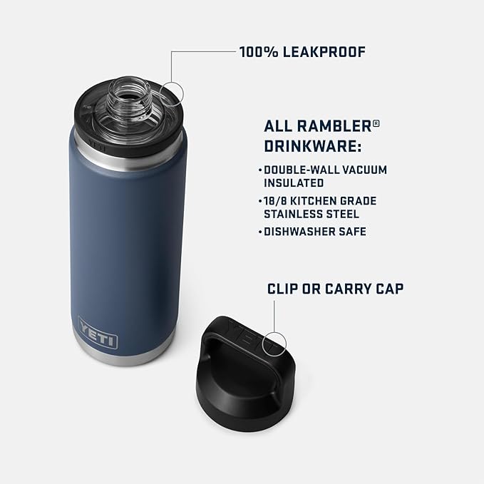 YETI Rambler 26 oz Bottle, Leakproof, Vacuum Insulated, Stainless Steel with Chug Cap, Desert Bloom