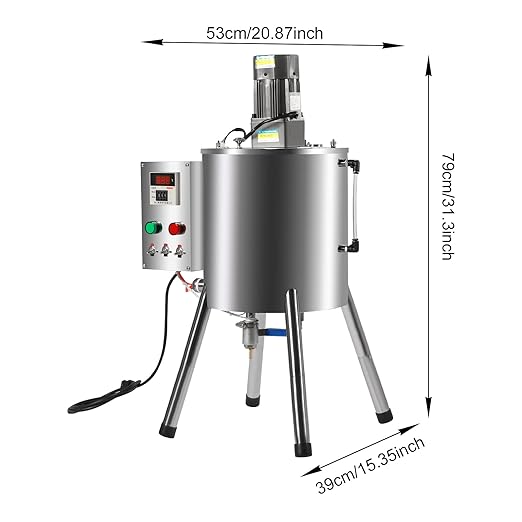 120W 110V Heated Mixing Tank, Stainless Steel Heating Stirring Pot with Stirrer & Temperature Control, for Lipstick Filling, Candle Making, Melting Shoe Polish Ointment Petroleum Jelly (30L)