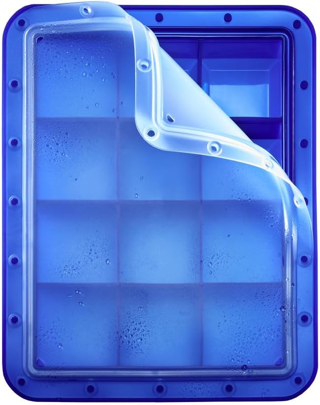 Lurch 240765 Ice Former Arctic Cube 5 cm Blue Ice Cube Tray for 12 Ice Cubes with Transparent Lid Blue