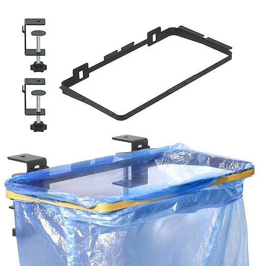 mumisuto Trash Bag Holder, Over The Cabinet Trash Bag Holder for Kitchen, Stainless Steel Under Sink Bag Holder, Garbage Bag Holder for Kitchen, Cabinet, Camping, Picnics (Without Garbage Bag)