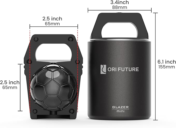 GLAZER mini, Clear Soccer Ice Mold, Ice Cube Maker for Whiskey