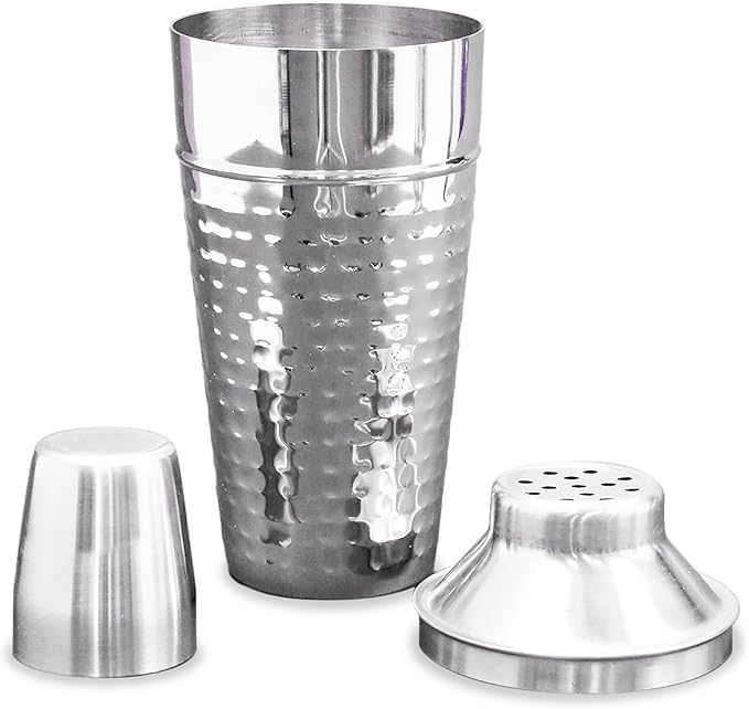 Chef Craft Hammered Cocktail Shaker, 28 Ounce Fluid Volume Capacity, Stainless Steel