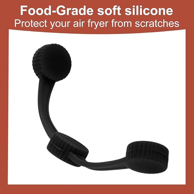 4 Sets Air Fryer Magnet Silicone Buckle, Secure Locking Disposable Liners Heat-Resistant & Prevent Paper Burns Magnetic Clips Holder for All Iron Air Fryer Accessories (Black)