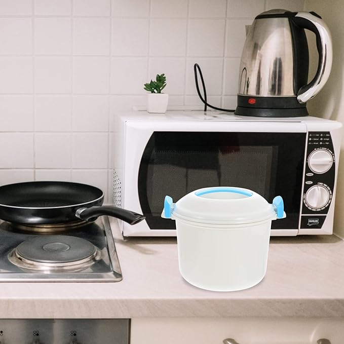 UPKOCH Microwave Rice Cooker 6 Cup Small Plastic Steamer for Rice Vegetables and Eggs Dishwasher Safe Microwave Cookware for Home and Office Kitchen