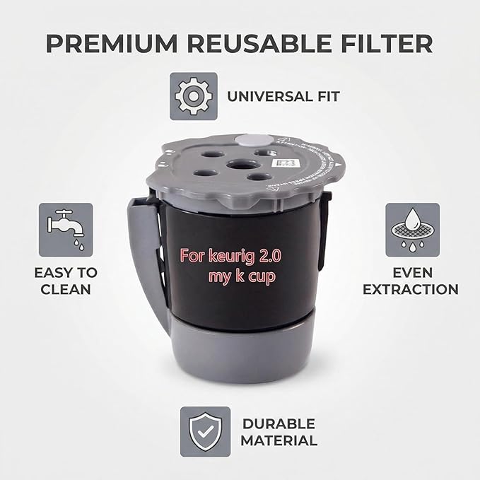 Universal Reusable Filter MultiStream Technology - Gray Reusable Coffee Filter Approved Quality Durable Replacement Parts