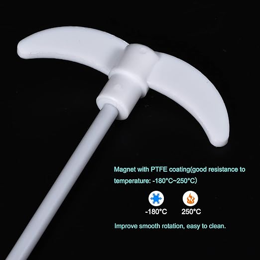 MECCANIXITY PTFE Electric Stirring Rod 450mm Length Overhead Stirrer Mixer Shaft with Foldable Paddle for Lab