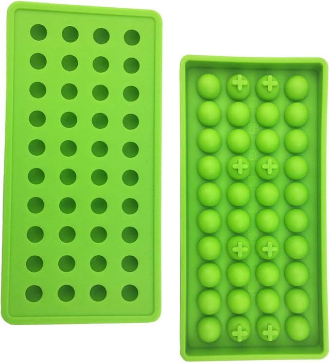 Mydio Mini Ice Ball Molds DIY Molds Tool for Candy pudding jelly milk juice Chocolate mold or Cocktails & whiskey particles (2 pack, Green)
