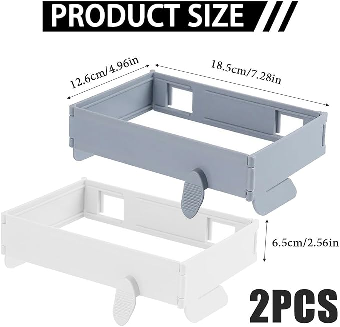 2Pcs Plastic Trash Bag Holder Rack, Folding Hanging Kitchen Trash Can, No Drill Adhesive Mounted Plastic Bag Holder, Space Saving Towel Hanger, Collapsible Garbage Can for Cabinets/Doors/Cupboards