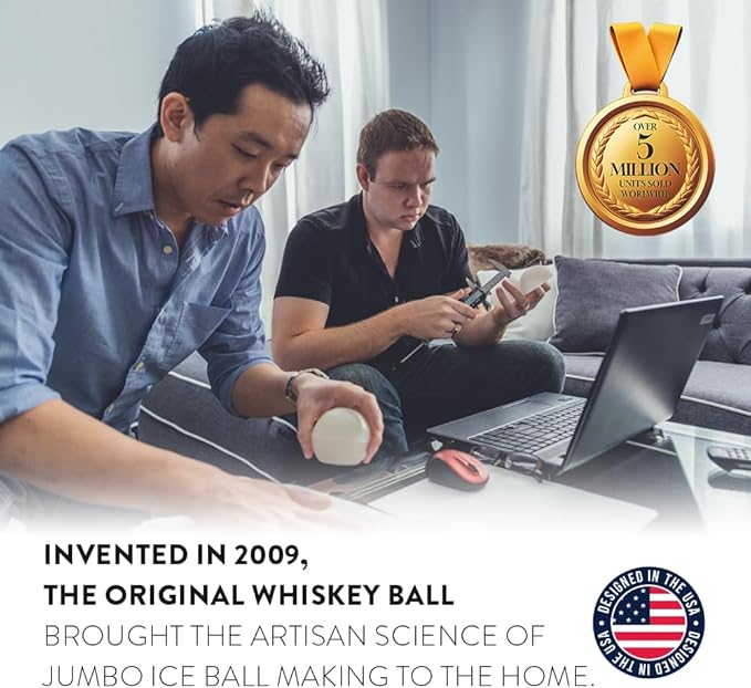 Pack of 2 Monogram Whiskey Ice Ball Maker Mold - Premium Silicone Sphere Mold A to Z letter Engraved - Ideal for Crafting Old Fashioned Cocktails – Easy Release & No Leak Design - ‘U’ letter