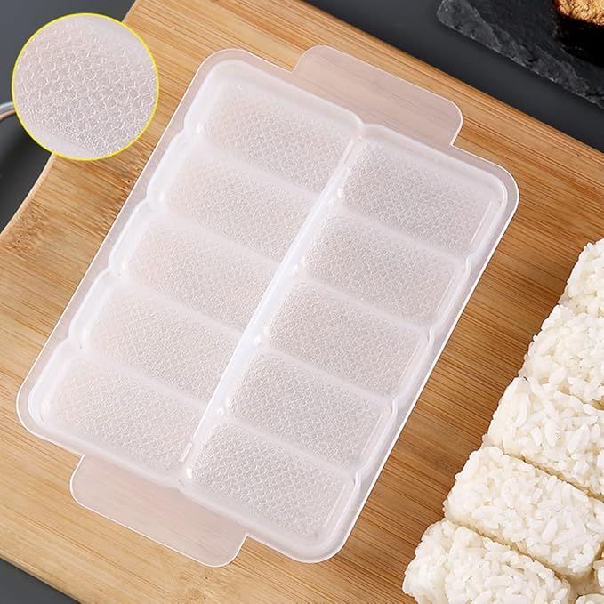 AYCCNH 10 in 1 Mini Japanese Onigiri Sushi Mold, Nigiri Bento Rice Ball Mold Rectangular Sushi Maker…
