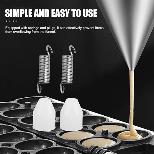 Funnel Spring Replacement Kit for Pancake Batter Dispenser and Octopus Balls Maker 0.66 Inch Stopper Parts for Kitchen Syrup Funnel Repair