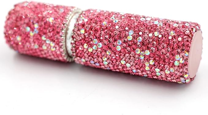Rhinestone Empty Portable spray bottle, cosmetic Perfume spray bottle essential oil bottle glass perfume bottle 10ML (Pink)