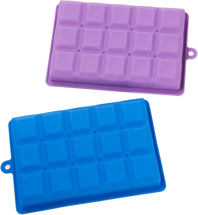 AYI&AYEE Silicone Ice Cube Trays with Lids - 2 Pack - 15 Cavities 1 2/5 inch (2 tbsp / 30ml / 1 fl oz) Square Ice Cubes Baking Molds - BPA free - Easy Release - for Juice, Baby Food, Chocolate & More