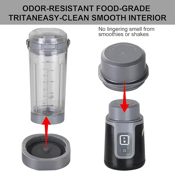 Zero-Leak Vessel Cap & Shock-Proof Blade Cover for Ninja Blast Portable Blender Accessories (BC100/BC151) — Odor-Resistant Tritan Lid, Double-Seal Leakproof, Easy-Clean, Travel/Gym/Car Ready