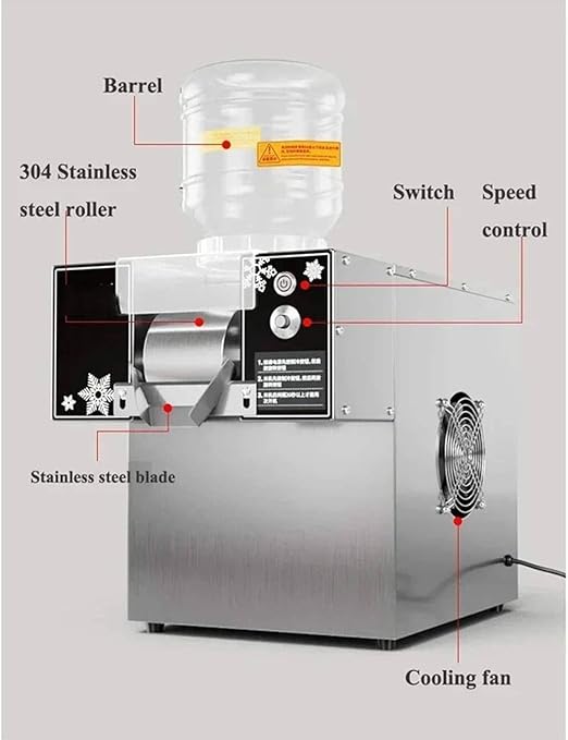 Electric Snow Ice Continuous Ice Maker,Small Desktop Air-Cooled Snowflake Ice Machine,Shaved Ice Machine,Ice Crusher,Snow Ice Cream Machine 120F