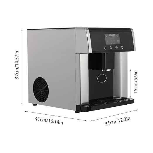 2-in-1 Nugget Ice Maker Countertop, 33Lbs/Day Portable Soft Chewable Ice Machine Self-Dispensing Pellet Ice Maker Stainless Steel Ice Making Machine with Self-Cleaning for Home Kitchen Bar Office