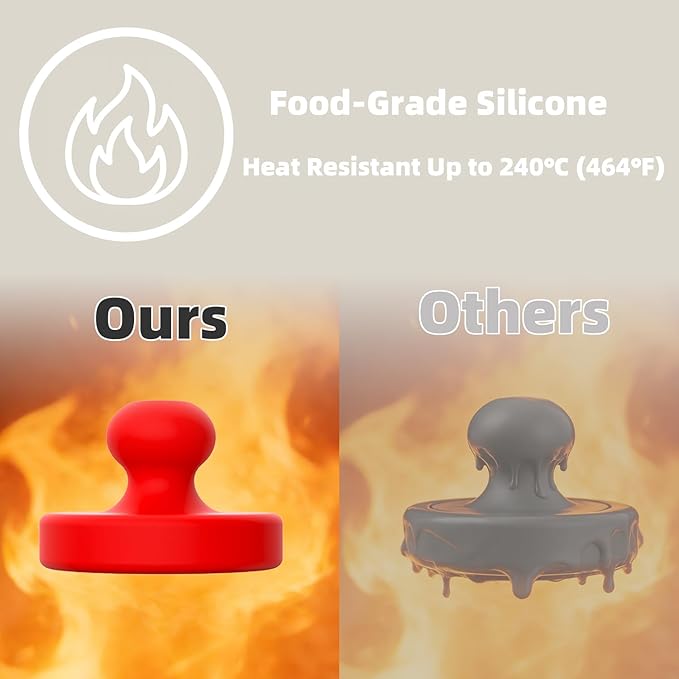 Air Fryer Magnets for Parchment Paper Liners, 8PCS Upgraded Silicone Magnetic Buckles, High Temp Resistant Air Fryer Accessories, Prevent Paper Blowing, Burning & Covering Food (Red)