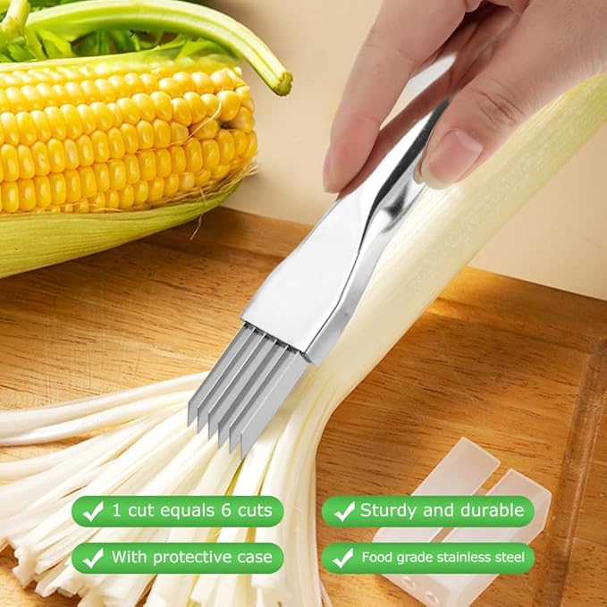 Vegetable Shredder,Scallion Shredder,Multifunctional Vegetable Green Onion Cutter,Kitchen Green Onion Slicer Sharp Scallion Shredding Cutter Shred Knife(3pcs)