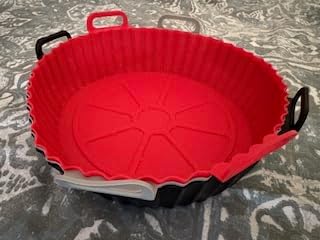Round Washable Silicone Air Fryer Liners 3 Pack Black, Gray and Red