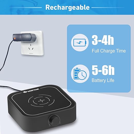 Rechargeable Magnetic Stirrer 3000rpm stir Plate with Stir Bar, Mini Magnetic Mixer Stirrer Max Stirring Capacity 3000mL, Brushless DC Motor (No Heating)