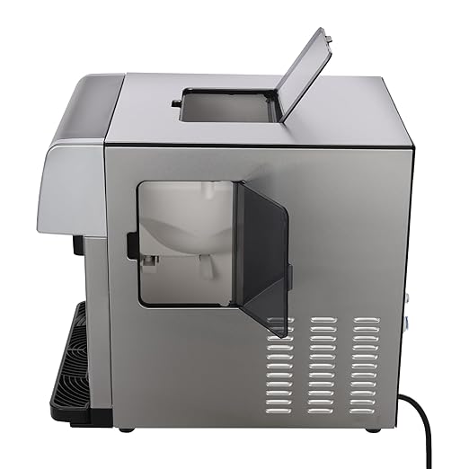 Nugget Ice Maker Countertop, 2-in-1 Water Dispenser with Ice Maker, 33lbs/Day Electric Ice Maker Machine with LCD Display and Touch Control, Automatic Water Injection Ice Dispenser for Cafes Homes