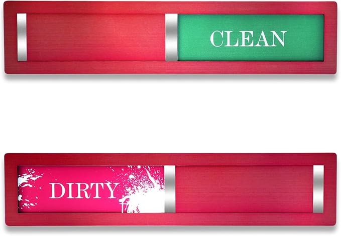 Christmas Red Dishwasher Magnet Clean Dirty Sign - Festive Clean/Dirty Indicator with 304 Stainless Steel Magnet & Strong Adhesive Tape - Holiday Home Gift for Kitchen Organization(Red-05)