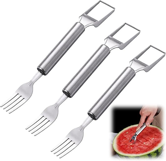 Watermelon Cutter Set of 3, Watermelon Slicer for Easy Fruit Cutting, Dual-Headed Design for Kitchen Use, Durable Material Construction