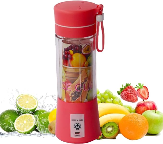 Portable Blender USB Rechargeable - Portable Blender for Shakes & Smoothies - 6 Blades-WENPIC- Fruit & Vegetable Juicer - For Travel Sports Kitchen Pink
