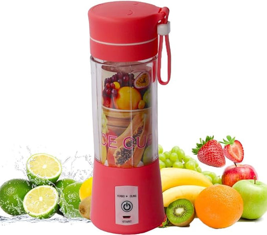 Portable Blender USB Rechargeable - Portable Blender for Shakes & Smoothies - 6 Blades-WENPIC- Fruit & Vegetable Juicer - For Travel Sports Kitchen Pink