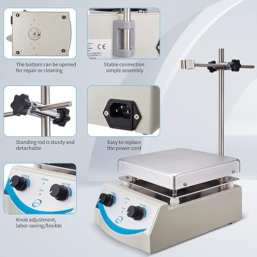 SH-3 Hot Plate Magnetic Stirrer 5000ml Volume with Dual Control and 1 Inch Stir Bar